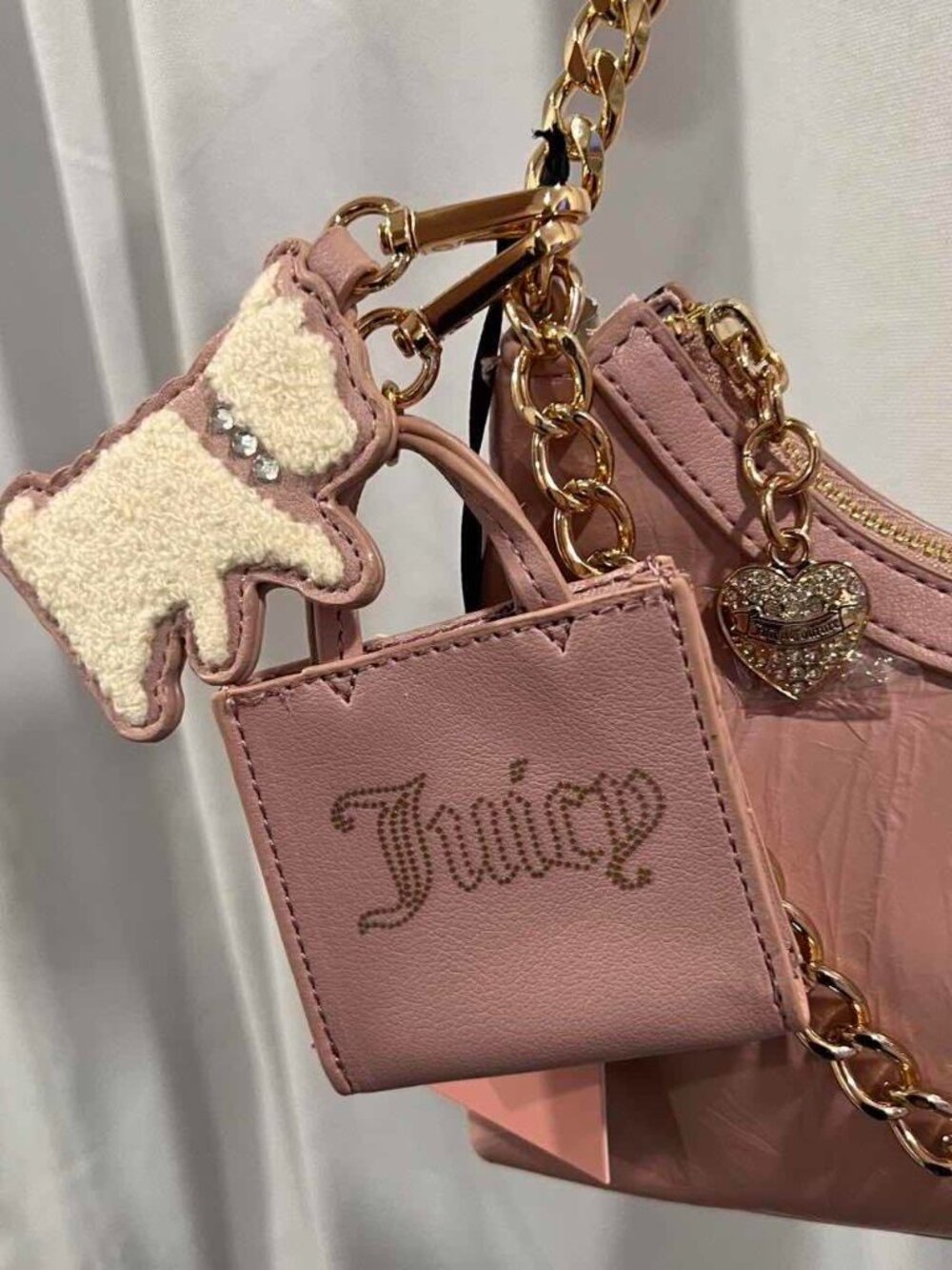 juicy couture “juicify” shoulder bag in dusty blush pink y2k NWT city bag - Picture 2 of 7